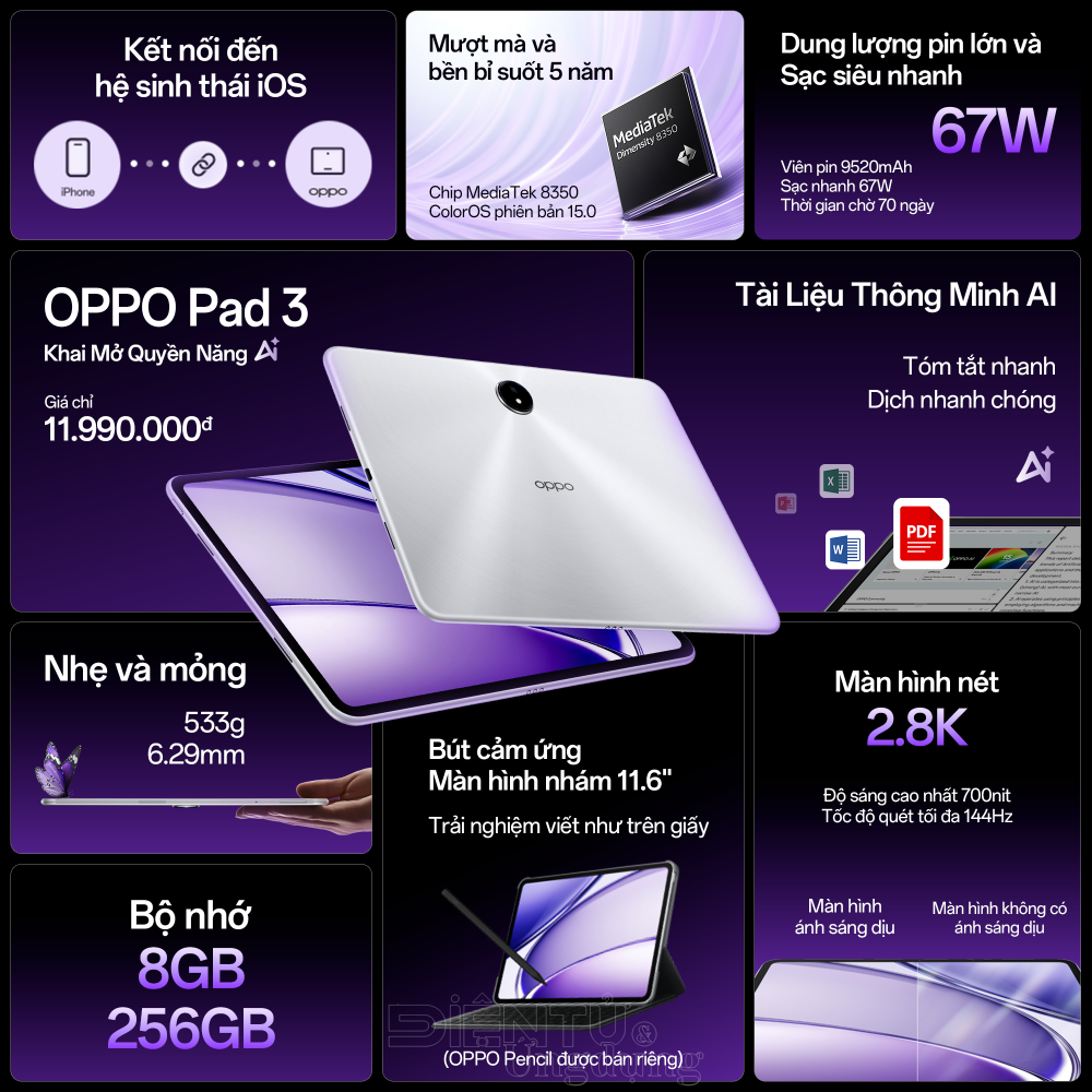 OPPO Pad 3 phiên bản màn hình nhám