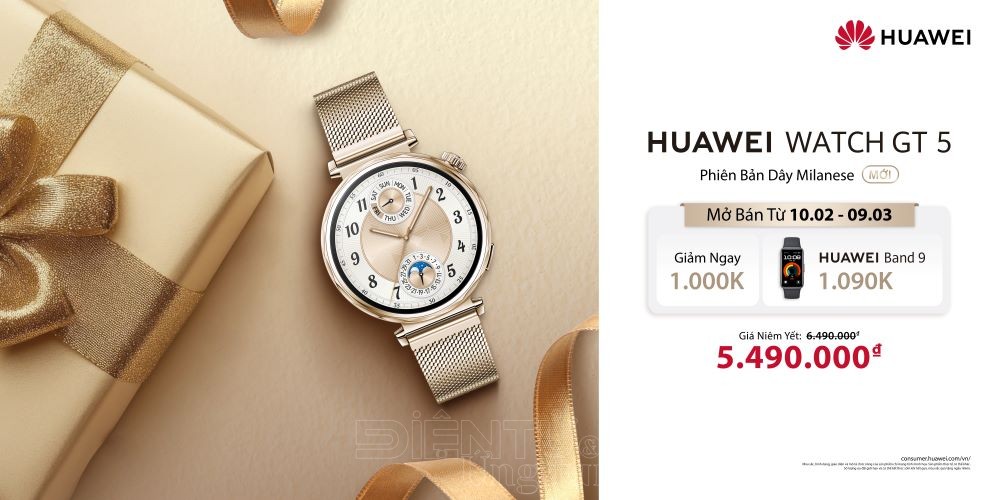 HUAWEI WATCH GT 5 phiên bản dây milanese