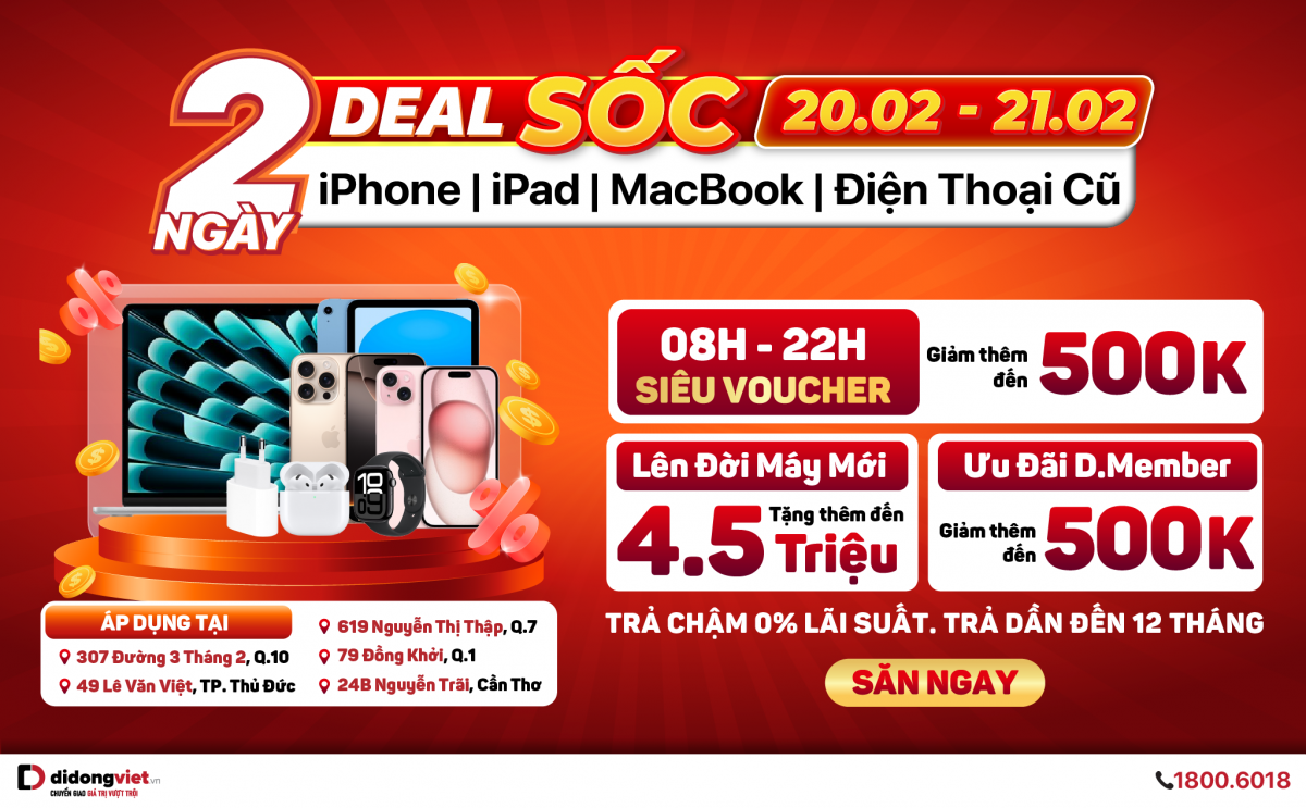 2 ngày deal sốc tại Di Động Việt có gì?
