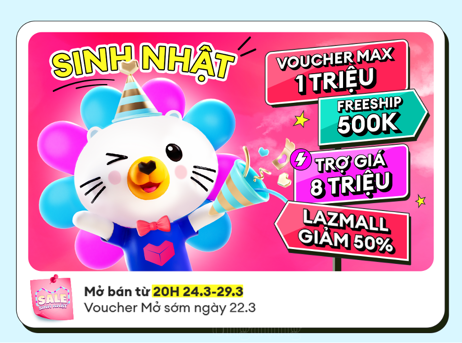 Mừng sinh nhật tuổi 13, Lazada mở đại tiệc Sale sinh nhật