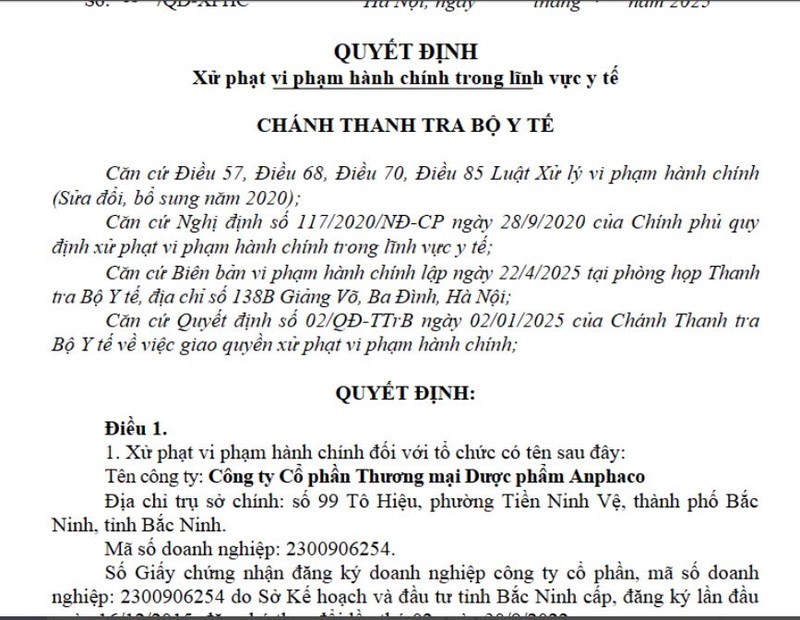 Thanh tra xử phạt hàng loạt công ty Dược phẩm 