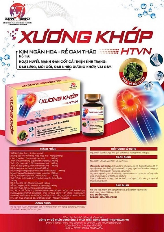 Cảnh báo sản phẩm xương khớp HTVN chứa chất cấm gây nguy hại sức khỏe