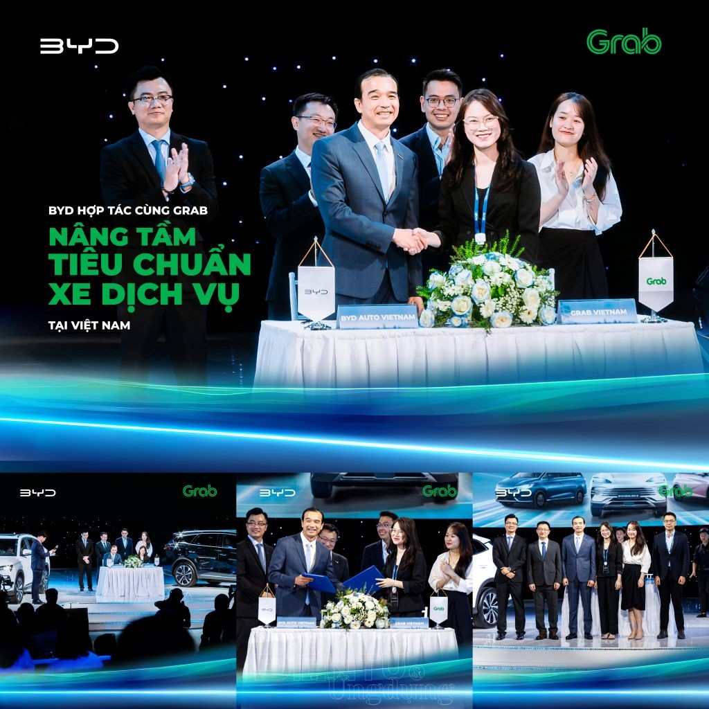 BYD hợp tác Grab hỗ trợ tài xế thu nhập 25 triệu đồng mỗi tháng khi chuyển sang xe điện