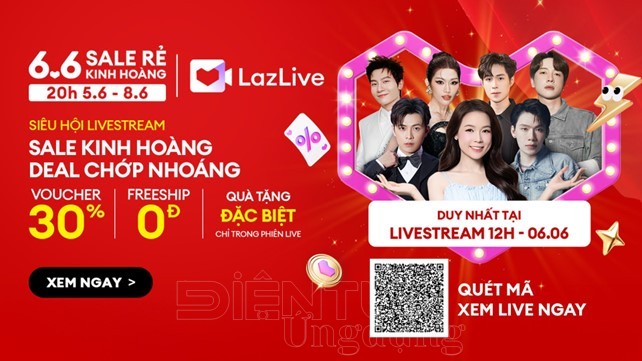 Lazada tung loạt ưu đãi đậm sâu dịp 6.6