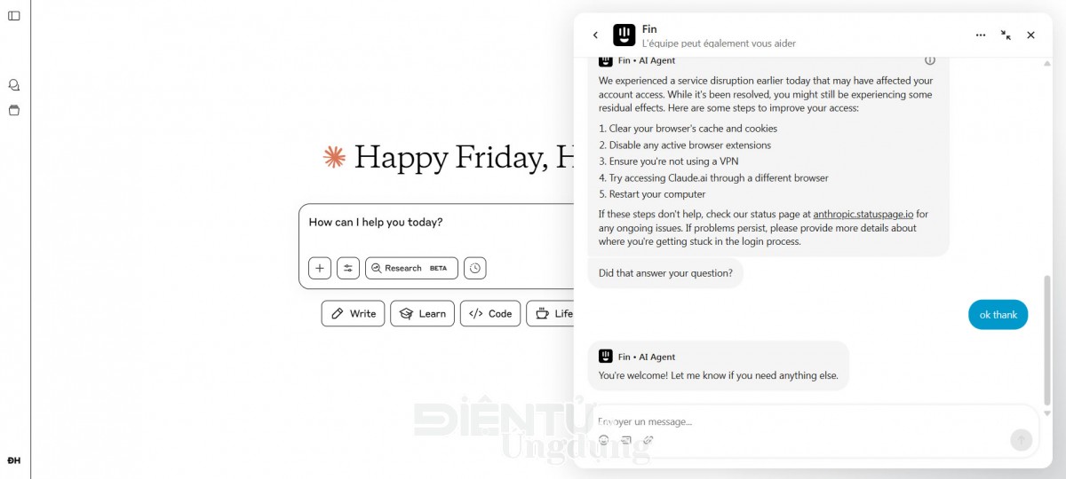 Người dùng Claude.ai gặp khó khăn truy cập, Anthropic đưa ra hướng khắc phục Người dùng Claude.ai gặp khó khăn truy cập, Anthropic đưa ra hướng khắc phục