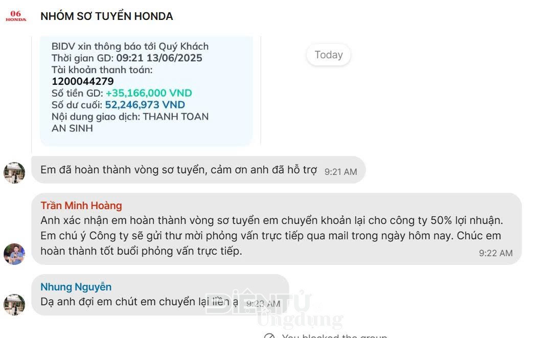 Cảnh báo: Giả danh tuyển dụng Honda Việt Nam để chiếm đoạt tài sản qua ứng dụng Signal