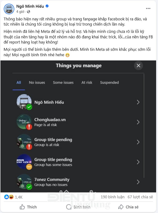Hàng loạt fanpage Facebook bay màu - Cảnh báo chiêu lừa đảo mới Hàng loạt fanpage Facebook bay màu - Cảnh báo chiêu lừa đảo mới