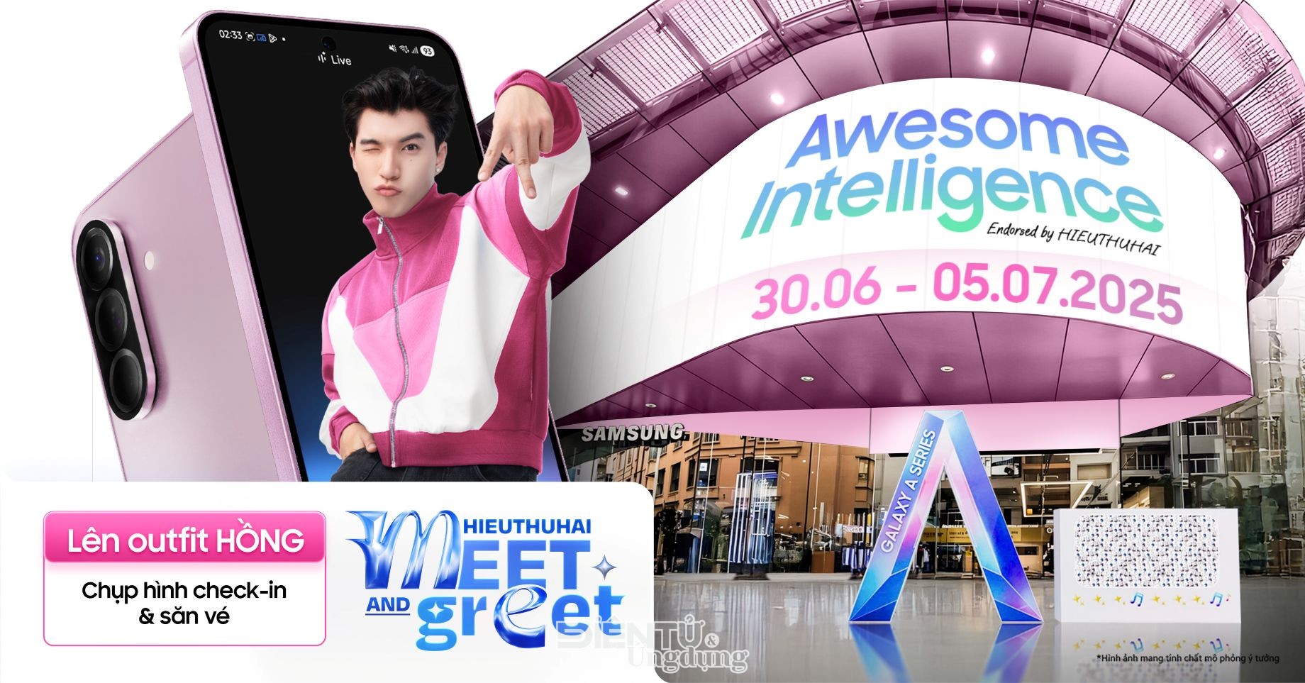 HIEUTHUHAI và Samsung Galaxy A56 5G màu Hồng mới
