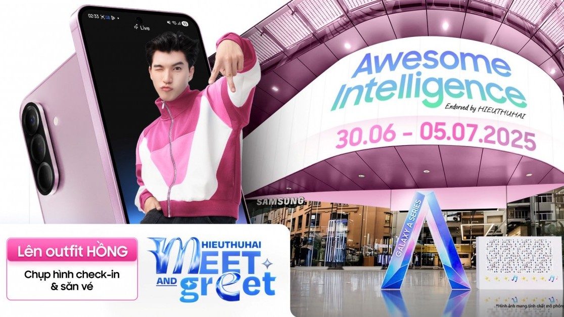 Khuấy động mùa hè cùng HIEUTHUHAI và Samsung Galaxy A56 5G màu Hồng mới