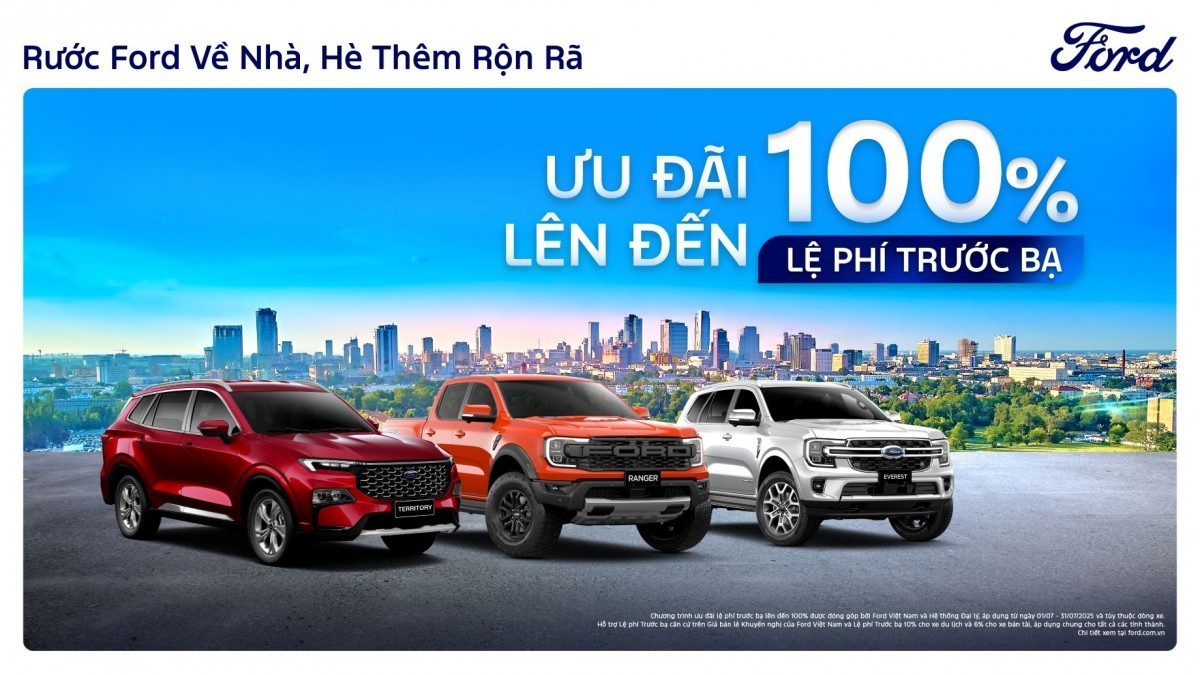 Ford hỗ trợ 100% phí trước bạ cho khách hàng mua xe trong tháng 7