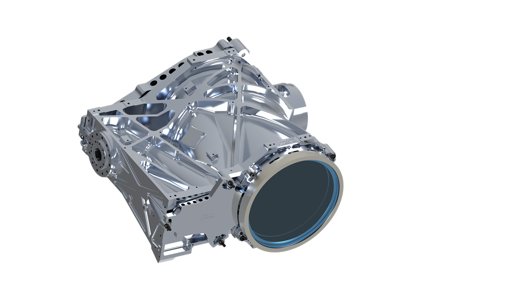 Hình ảnh mô phỏng kính viễn vọng thu phát do Viện Fraunhofer IOF phát triển cho thiết bị đầu cuối laser SCOT135