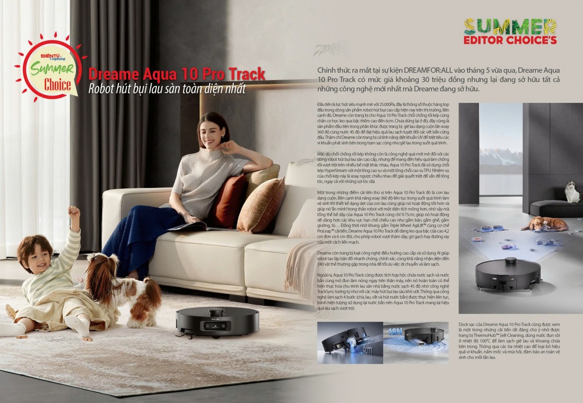 Dreame Aqua 10 Pro Track: robot hút bụi lau sàn toàn diện nhất