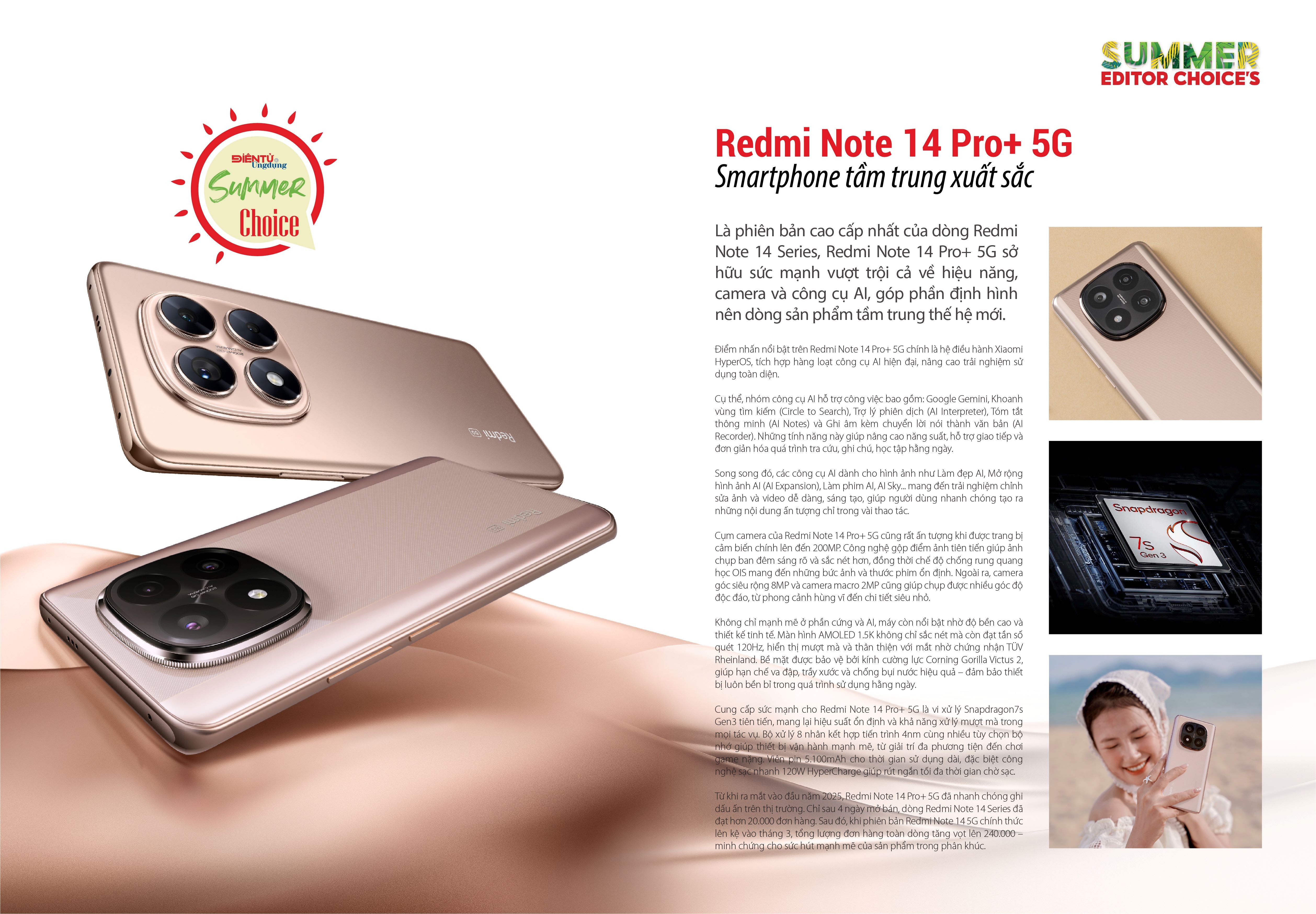 Redmi Note 14 Pro+ 5G: Smartphone tầm trung xuất sắc