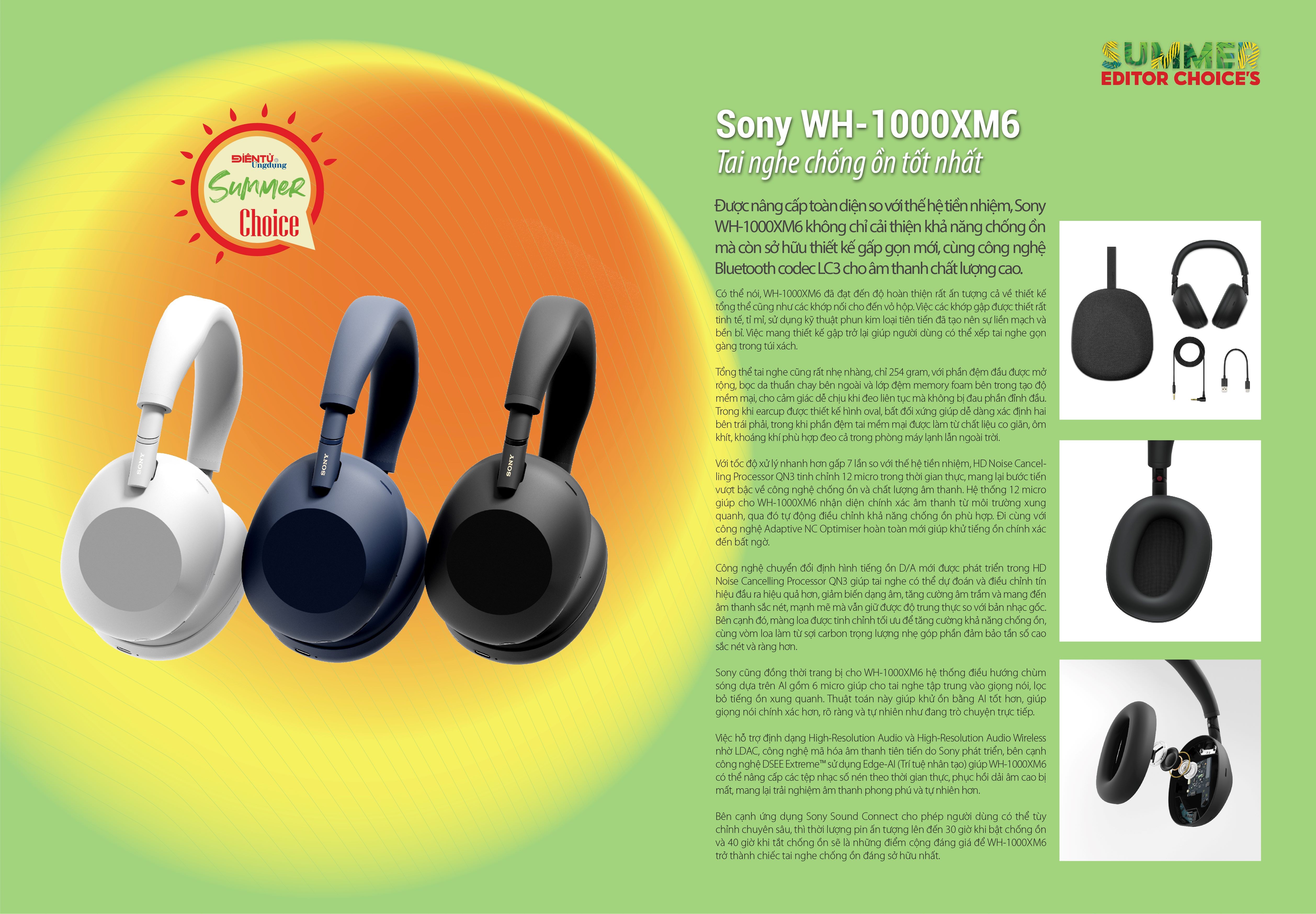 Sony WH-1000XM6: Tai nghe chống ồn tốt nhất