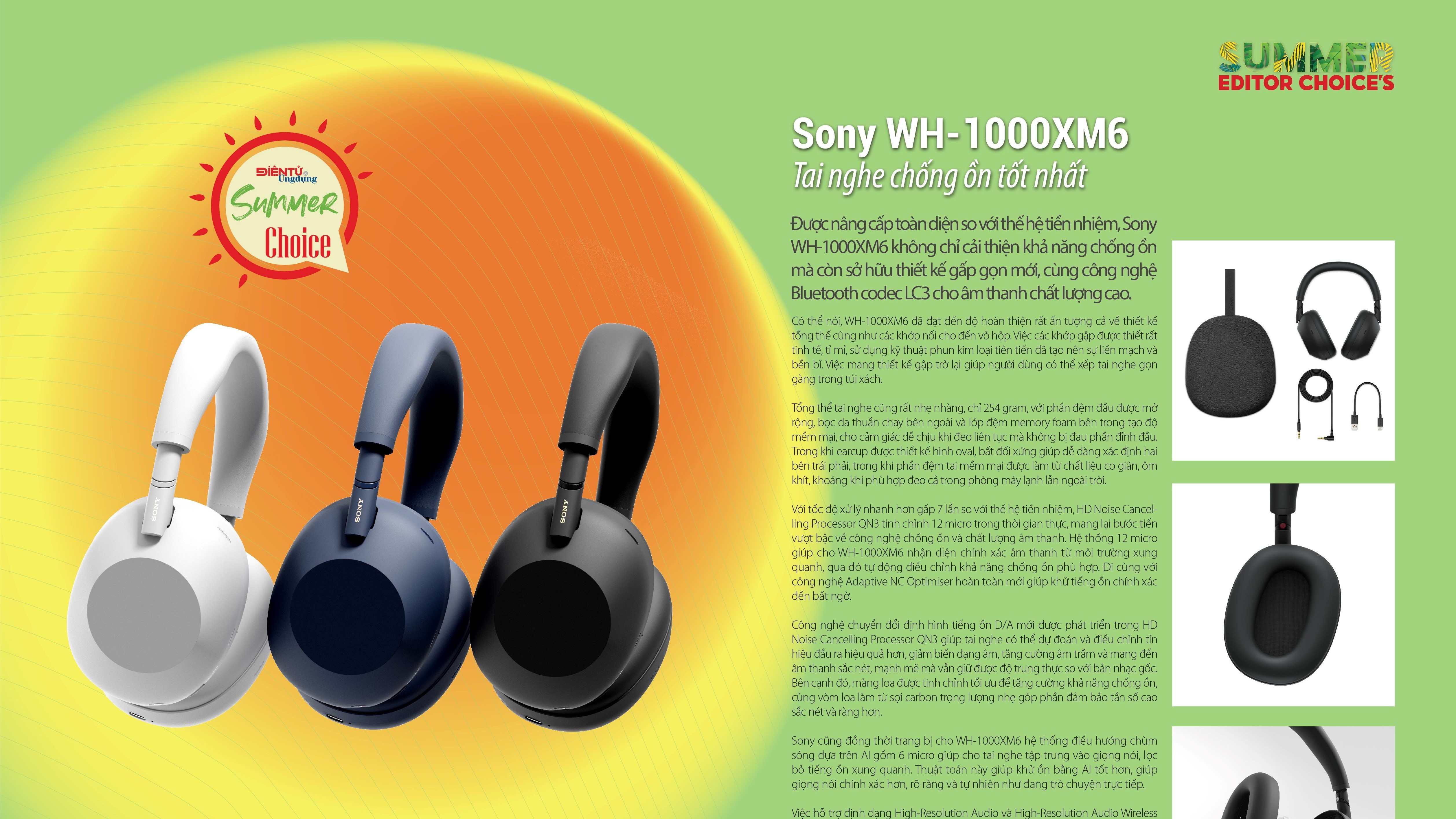 Sony WH-1000XM6: Tai nghe chống ồn tốt nhất