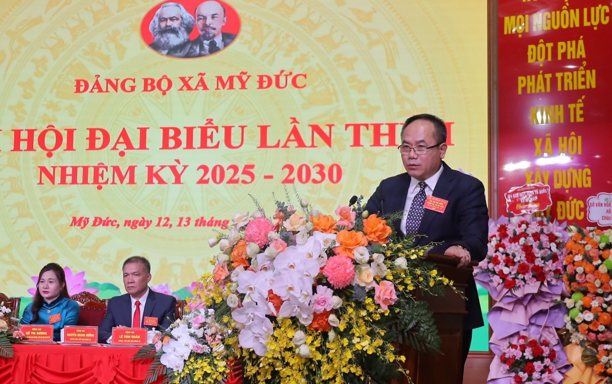 Đại hội Đảng bộ xã Mỹ Đức (nhiệm kỳ 2025 – 2030): Phấn đấu đạt tốc độ tăng trưởng kinh tế 11%/năm