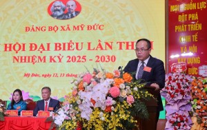 Đại hội Đảng bộ xã Mỹ Đức (nhiệm kỳ 2025 - 2030): Phấn đấu đạt tốc độ tăng trưởng kinh tế 11%/năm