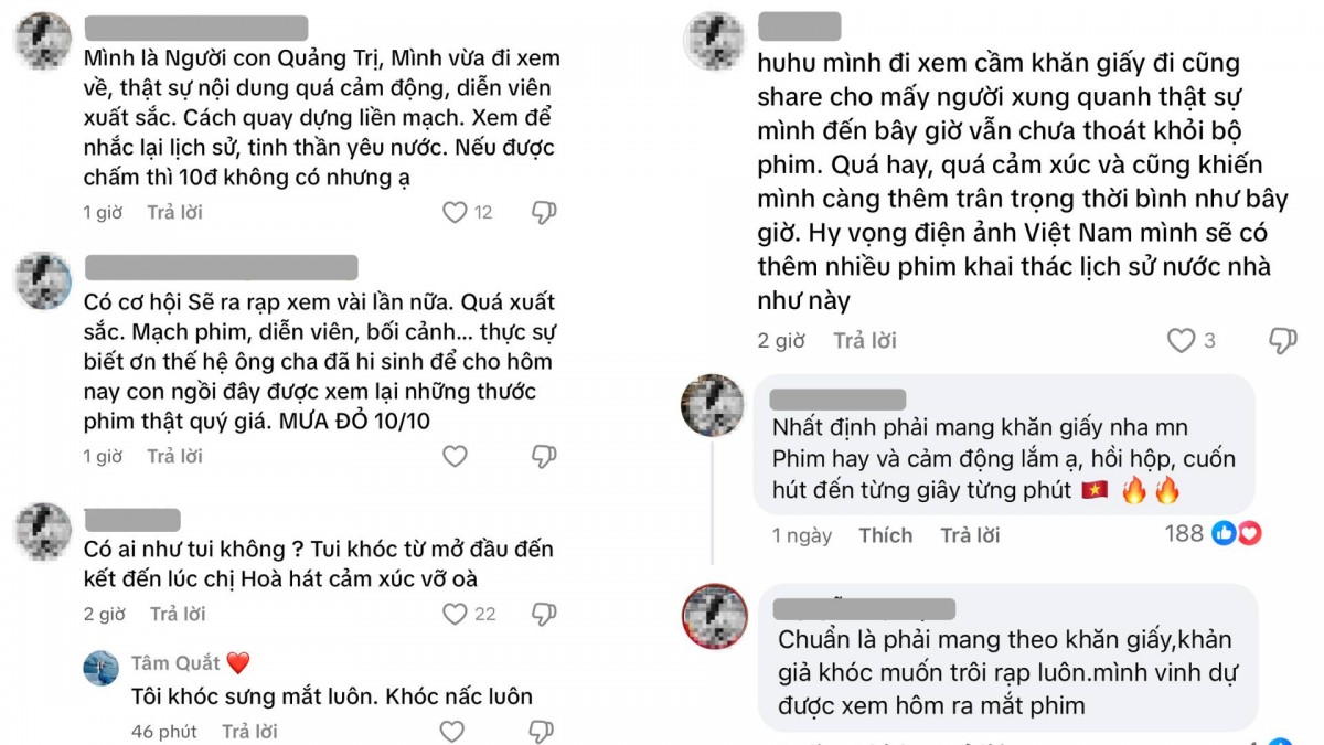 Khán giả nghẹn ngào khi xem phim ‘Mưa đỏ’