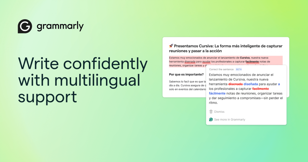Grammarly mở rộng tính năng trên 5 ngôn ngữ mới