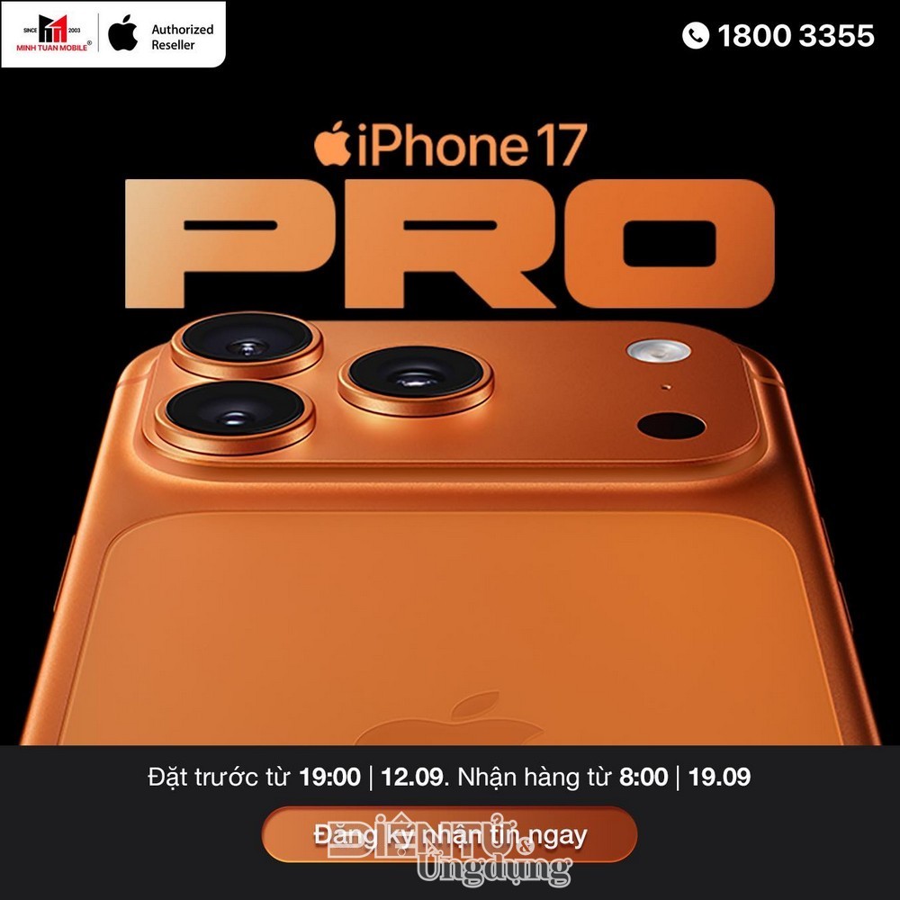Minh Tuấn Mobile mở đăng ký thông tin iPhone 17 Series và iPhone Air chính hãng Minh Tuấn Mobile mở đăng ký thông tin iPhone 17 Series và iPhone Air chính hãng