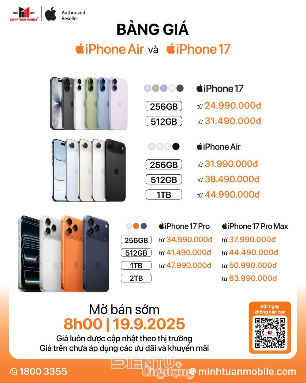 Minh Tuấn Mobile chính thức mở đặt cọc iPhone 17 Minh Tuấn Mobile chính thức mở đặt cọc iPhone 17