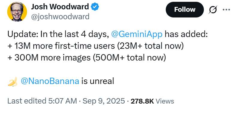Chia sẻ của Josh Woodward trên mạng xã hội X