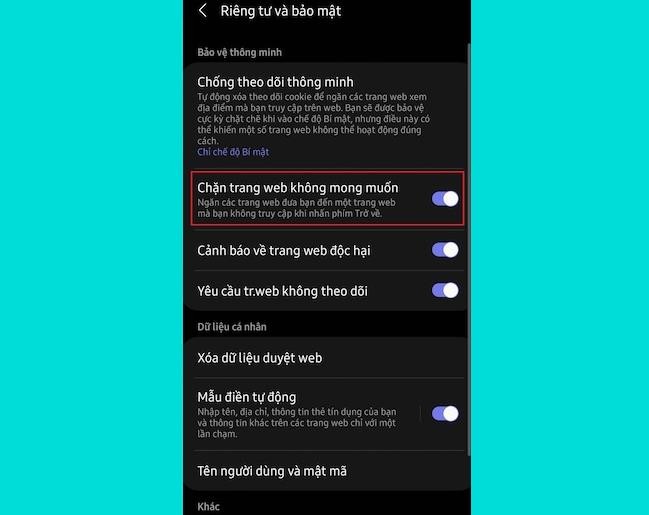 Hướng dẫn tắt quảng cáo, tăng cường bảo mật trên điện thoại Samsung