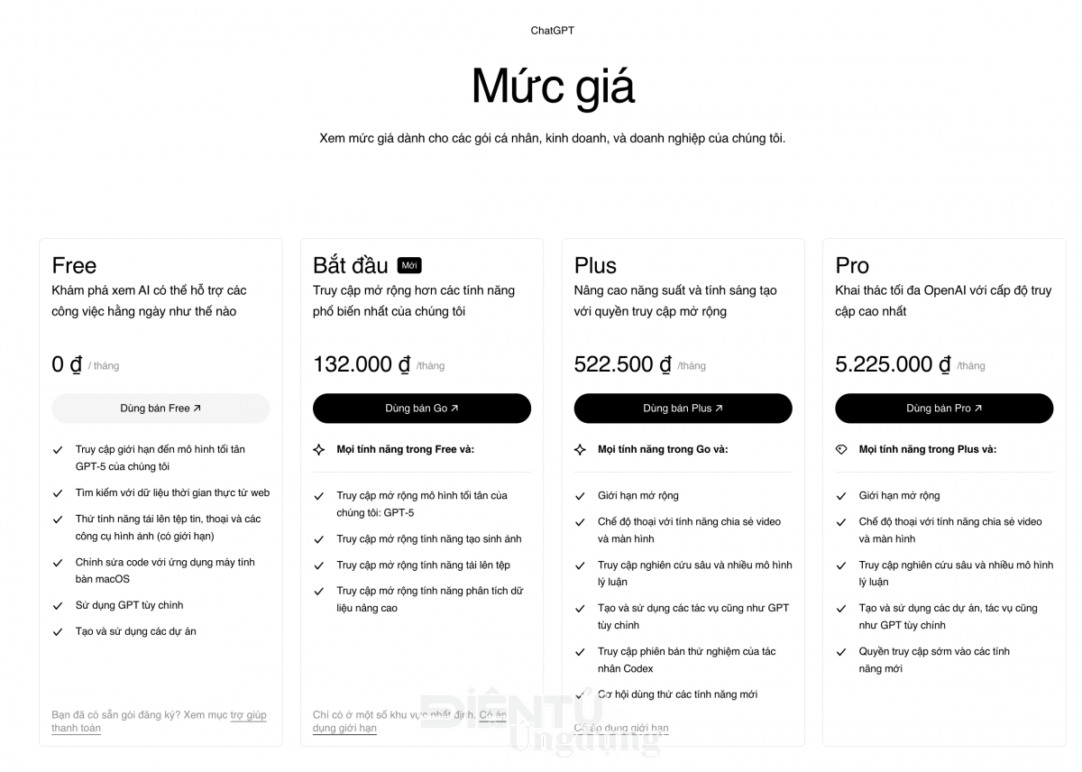 OpenAI ra mắt ChatGPT Go tại Việt Nam 