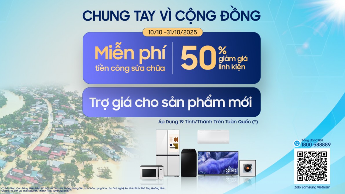 Samsung chung tay giúp người dân vùng bão lũ tái thiết cuộc sống