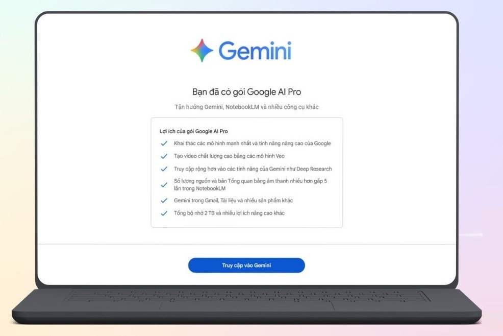 Hướng dẫn đăng ký Google Gemini Pro và 2TB lưu trữ miễn phí dành cho sinh viên Nhận Google Gemini Pro và 2TB lưu trữ miễn phí dành cho sinh viên