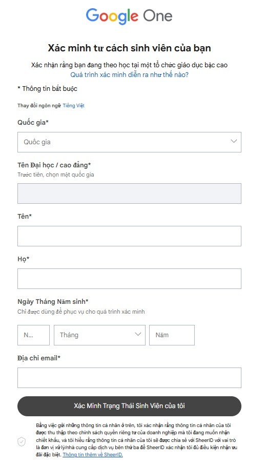 Hướng dẫn đăng ký Google Gemini Pro và 2TB lưu trữ miễn phí dành cho sinh viên Hướng dẫn đăng ký Google Gemini Pro - Xác minh tư cách sinh viên