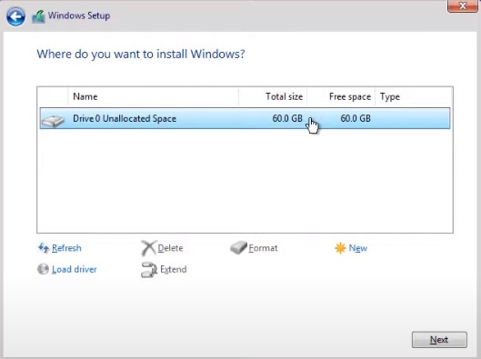 Chia phân vùng ổ cứng cài đặt windows 11