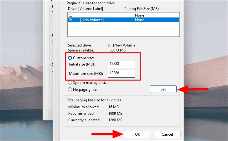 Tăng thêm RAM ảo cho máy tính window11