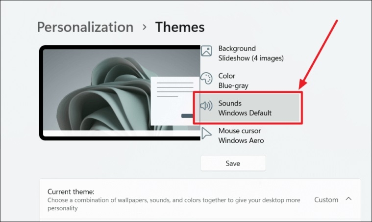 Tắt hiệu ứng âm thanh win 11