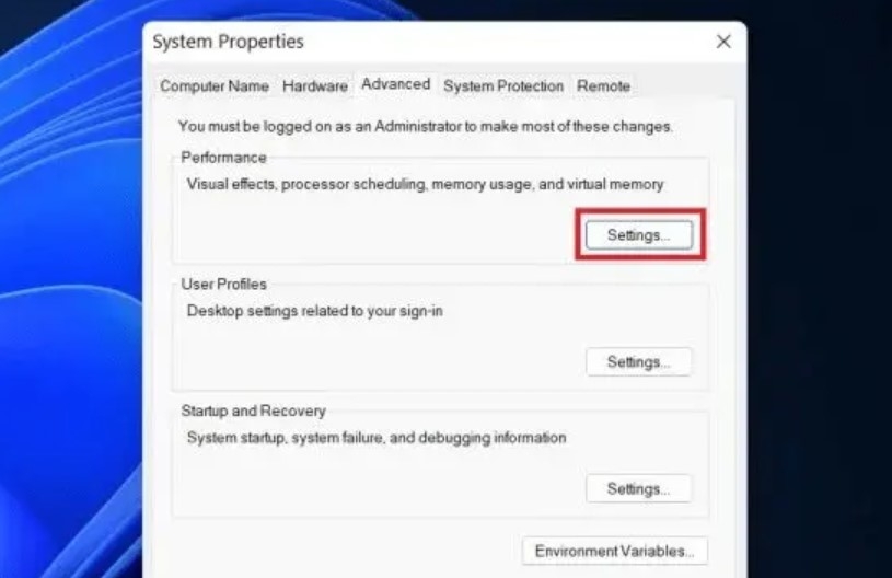 Tắt hiệu ứng hình ảnh win 11