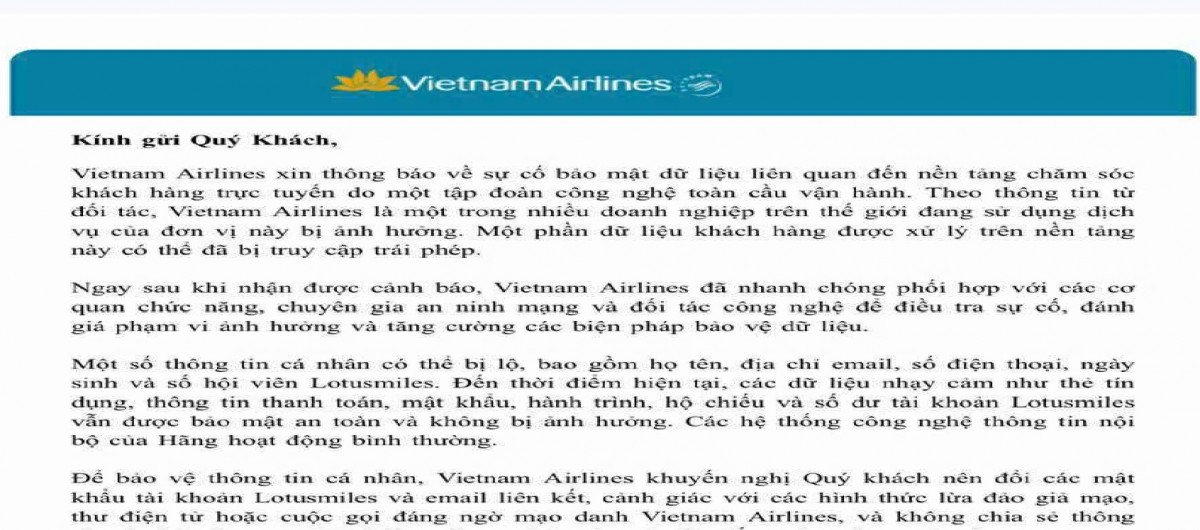 Hacker rao bán dữ liệu thông tin khách hàng của Vietnam Airlines Hacker rao bán dữ liệu thông tin khách hàng của Vietnam Airlines
