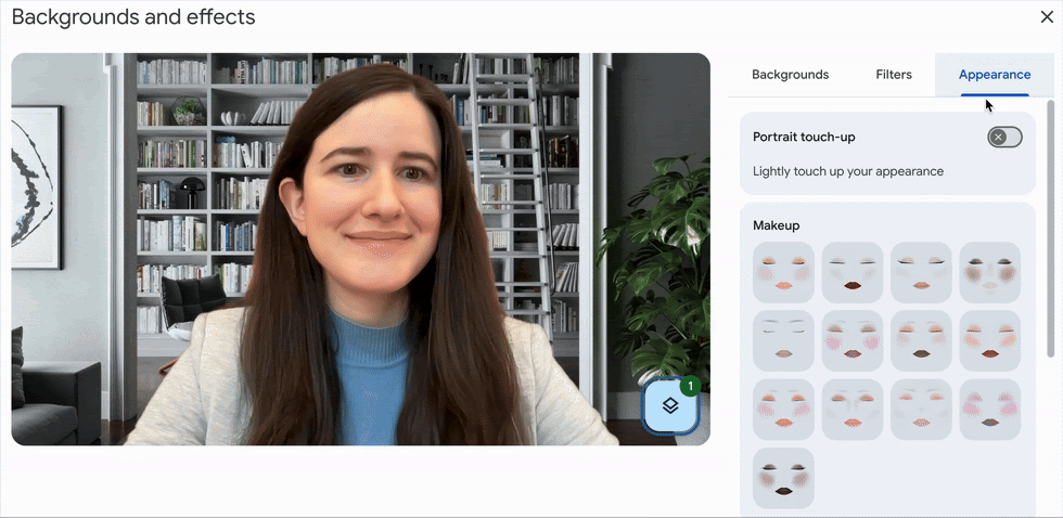 Google Meet cập nhật filter trang điểm bởi AI