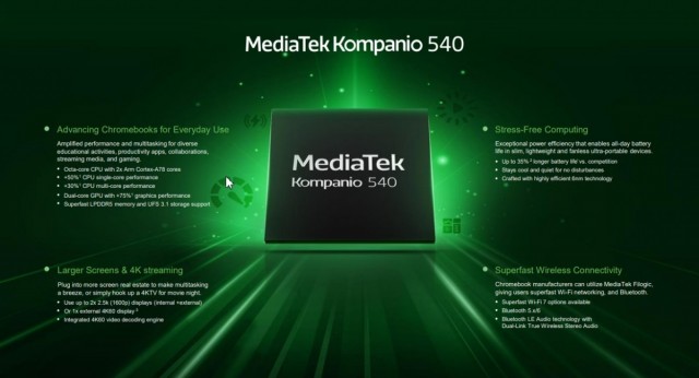 MediaTek Kompanio 540 giúp Chromebook sinh viên chạy mượt cả ngày, pin bền hơn 35%
