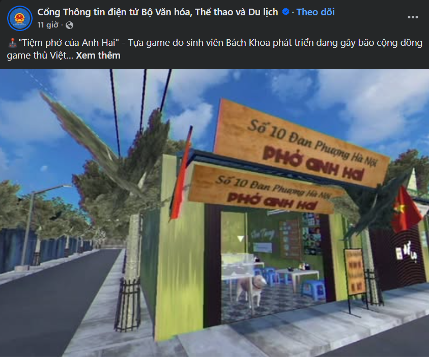 “Tiệm phở của anh Hai” xuất hiện trên trang của Cổng thông tin điện tử Bộ Văn hóa, Thể thao và Du lịch