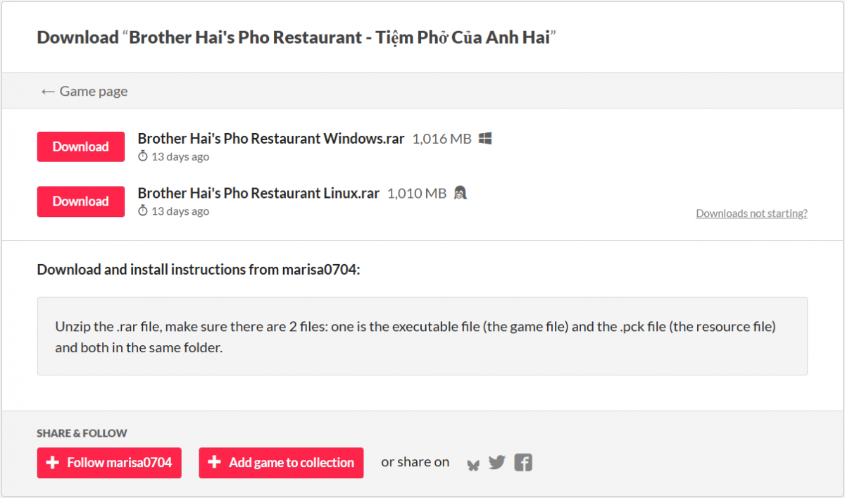 Lựa chọn phiên bản phù hợp với hệ máy của người chơi.