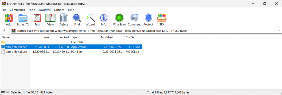 Bấm vào file pho_anh_hai.exe và trải nhiệm tựa game.