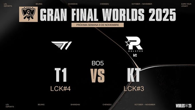 CKTG Liên minh Huyền thoại 2025: T1 đối đầu KT Rolster.