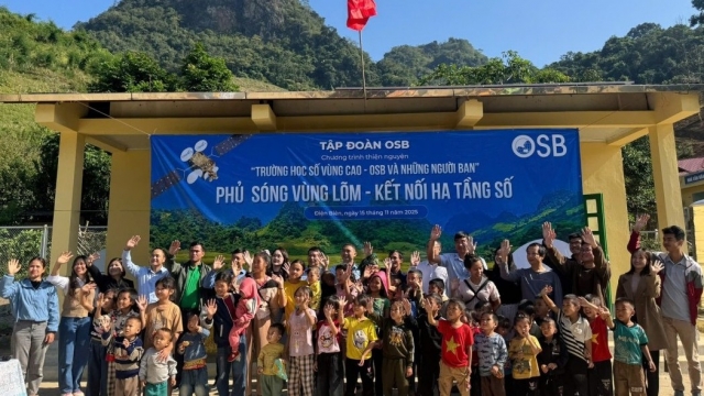 Tập đoàn OSB phủ sóng vùng lõm, kết nối hạ tầng số cho điểm trường vùng cao Điện Biên