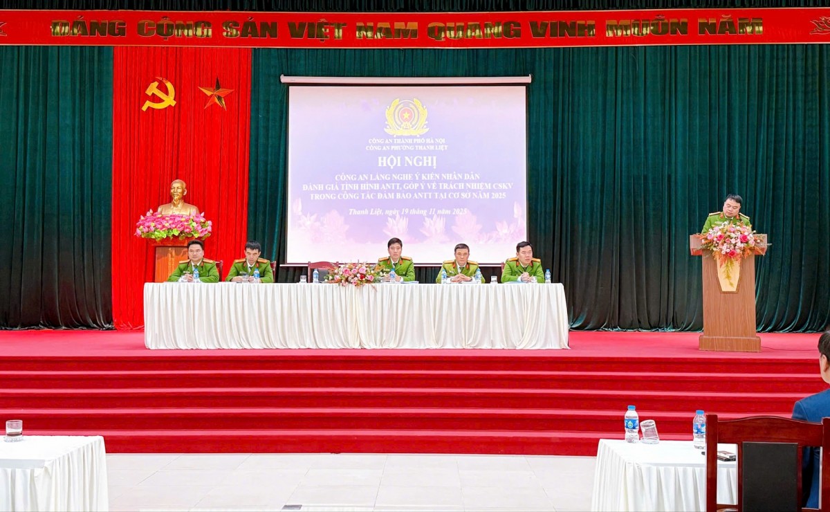 Công an phường Thanh Liệt mở Hội nghị lắng nghe dân góp ý