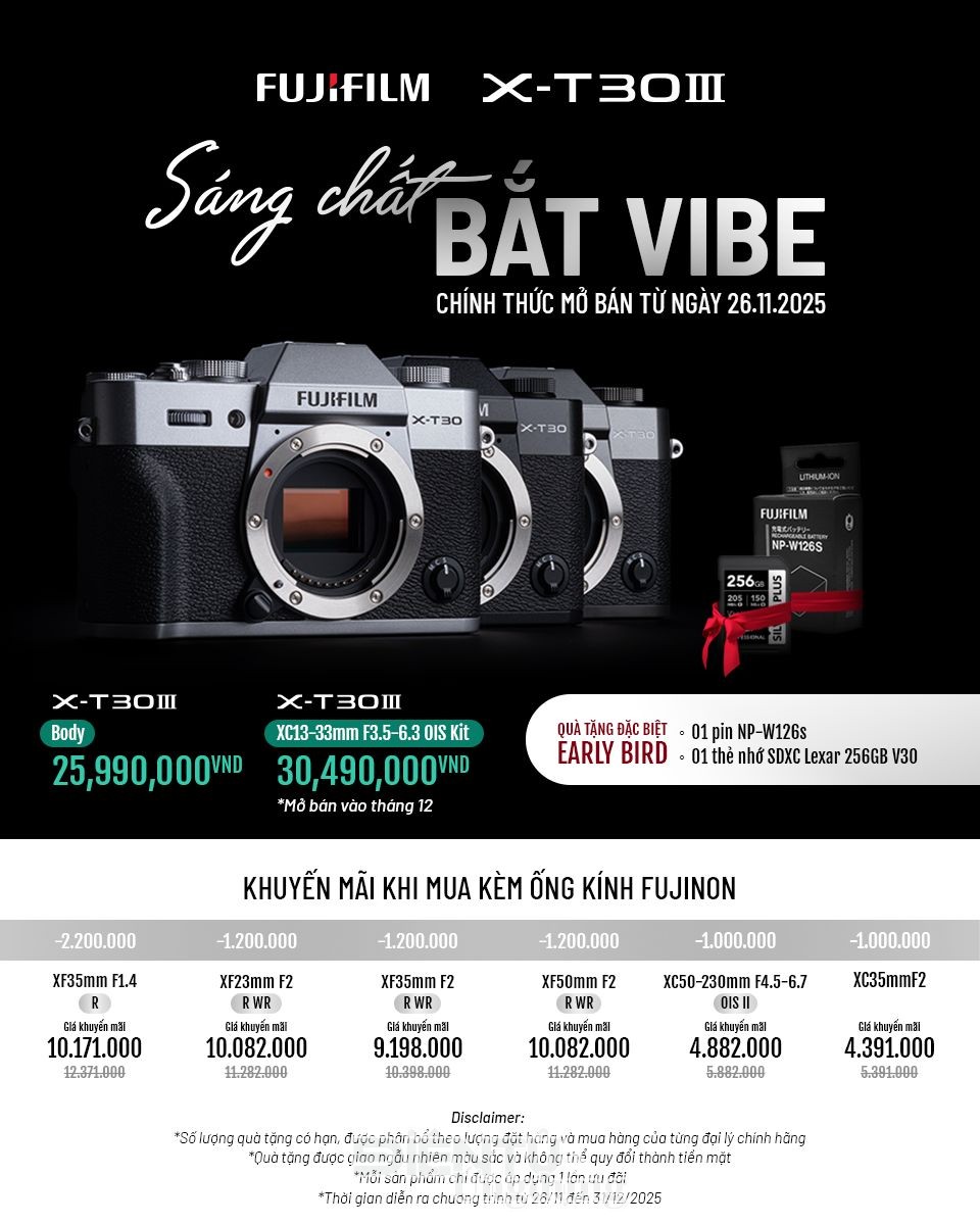 FUJIFILM X-T30 III chính thức ra mắt