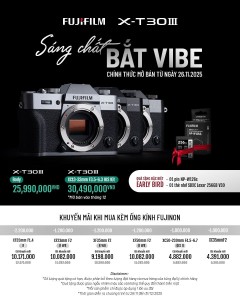Fujifilm X-T30 III nhẹ 378 gram, chip xử lý nhanh gấp đôi, quay video 6.2K