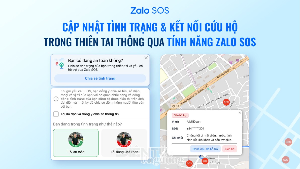 Zalo SOS cấp tốc triển khai tính năng mới