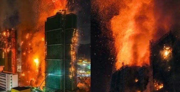 Hiệu ứng ống khói góp phần khiến đám cháy chung cư Hong Kong lan nhanh và rộng