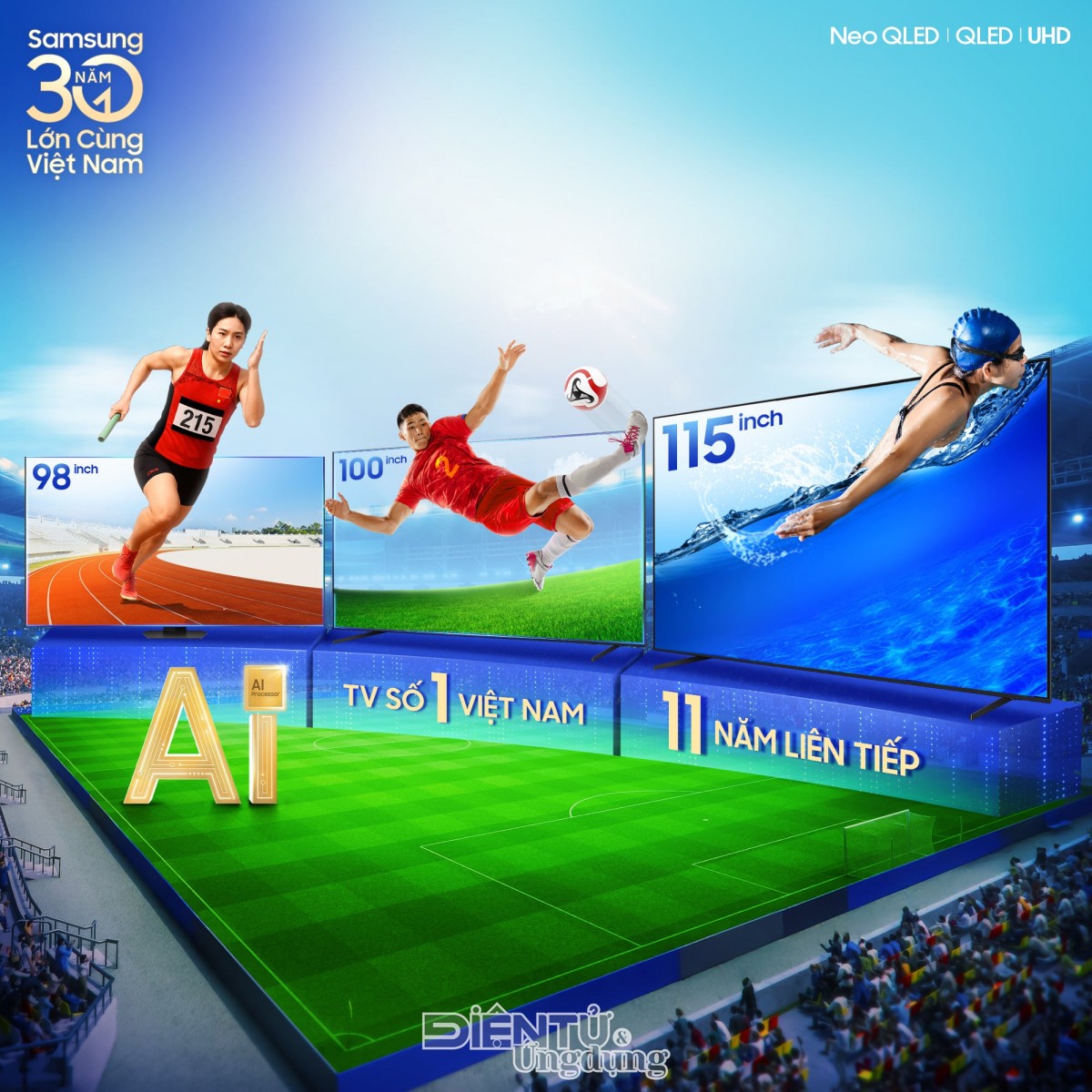 Samsung AI TV và FPT Play mang SEA Games 33 đến với người Việt