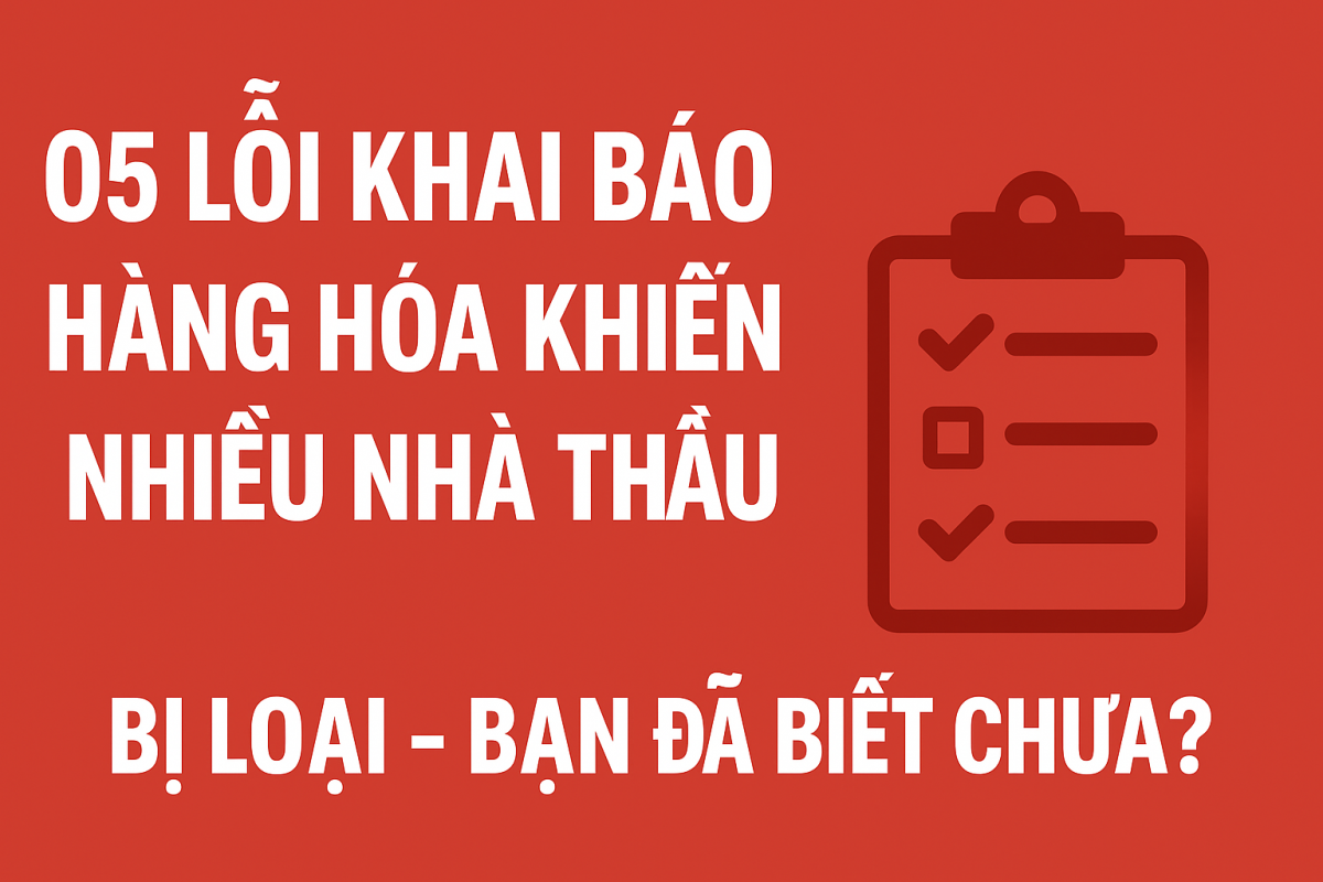 05 lỗi khai báo hàng hóa khiến nhiều nhà thầu bị loại - Bạn đã biết chưa? 05 lỗi khai báo hàng hóa khiến nhiều nhà thầu bị loại - Bạn đã biết chưa?